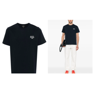 A.P.C. logo刺绣棉T恤