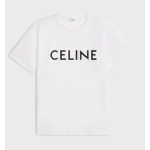 CELINE 棉質平織布寬鬆T恤 白