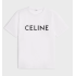 CELINE 棉質平織布寬鬆T恤 白